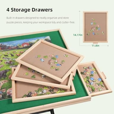 ALL4JIG 2000 Pieces Puzzle Table for Adults Gifts, Wooden Jigsaw Puzzle Table with 4 Drawers, Upgraded Stability & Optimized Lightweight Design, Puzzles for Adults - Image 6