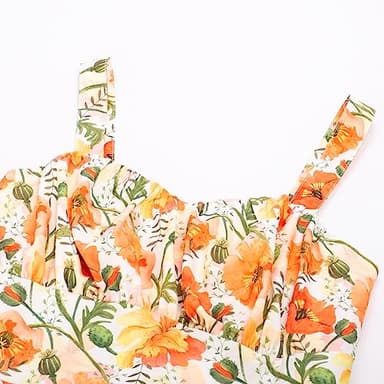 1950s Vintage Yellow Floral Dress 2024 Summer Sleeveless Flowy Swing Aline Midi Dress Floral S - Image 4