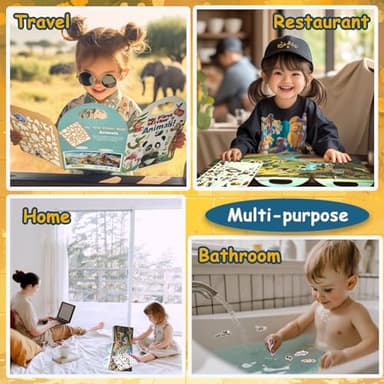 3-Pack Reusable Sticker Books for Toddlers 2-4 Years, Vehicles Truck, Animals & Farm Jelly Activity Stickers for Boys Girls Road Trip Airplane Train Travel Essentials Toy for Kids Birthday Gifts - Image 3