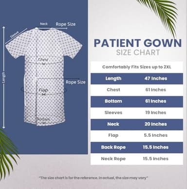 Utopia Care 6 Pack Unisex Hospital Gowns, Patient Gowns with Back Tie for Men and Women, Comfortably Fits Sizes up to 2XL - Image 2