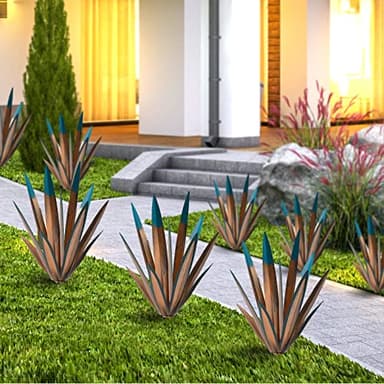 VChymm 2pcs Metal Tequila Country Sculpture DIY Tequila Plant Home Decor Country Tequila Garden Ornament Indooutdoor Statuette Patio Lawn Patio Stake Decoration Gift to The Garden 12“ - Image 2