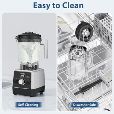 Aeitto Blenders for Kitchen with 68Oz. Large Capacity, 1800W Max Power Smoothie blender, 3 Preset Programs & 7 Speeds, Professional Countertop Blender for Smoothies, Frozen Drinks, Generation1 Black - Image 7
