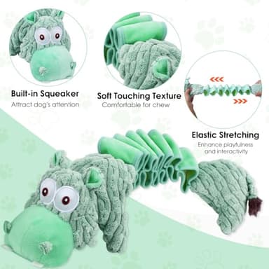 Large Squeaky Dog Toys and Interactive Dog Tug-of-War Toy, Tough Plush Dog Toy, Cute Puppy Toys, Pet Chewable Toys Plaything for Small Medium and Large Dogs - Image 2