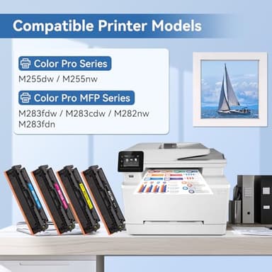 MYTONER 206A Toner Cartridges 4 Pack (with Chip) Compatible Replacement for HP 206A 206X for Color Pro MFP M283fdw M283cdw M282nw Pro M255dw M255nw M283 M255 M282 Printer W2110A W2110X High Yield - Image 2
