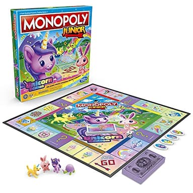 Monopoly Junior: Unicorn Edition Board Game | Magical-Themed Indoor Family Game | 2 to 4 Players | Preschool Games | Kids Gifts | Ages 5 and Up (Amazon Exclusive) - Image 7