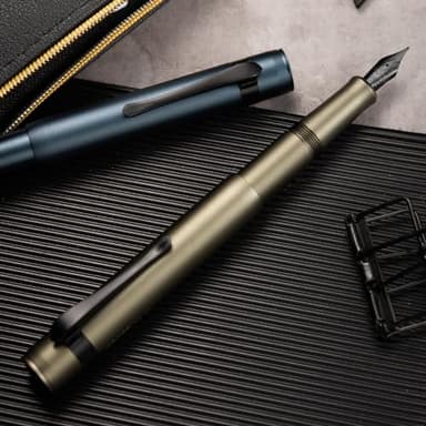 Hongdian M2 Black Forest Mini Fountain Pen, Extra Fine Soft Nib & Sleek Shape Aluminium Short Pocket Travel Pen (Midnight Blue) - Image 8