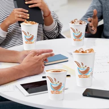 Lamosi 12 OZ Coffee Cups 180 Pack, Hot Paper Disposable Cups for Drinks, Insulated Leakproof Cup for Cafe, Office and Home - Image 5