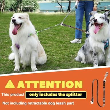 Double Dog Leash for Two Dogs, Adjustable Two Dog Leash no Tangle Retractable, Suitable for Large Medium Small Pets, Labor-Saving Attachment for Walking 2 Dogs - Image 9