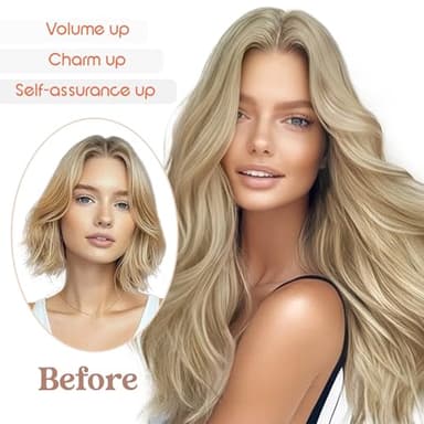 Sunny Hair Wire Hair Extensions Real Human Hair Fish Line Human Hair Extensions Invisible Wire Extensions Golden Blonde with Medium Blonde Highlights #16/22 22 Inch - Image 6