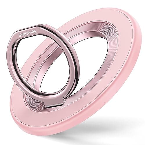SYNCWIRE Magnetic Phone Ring Holder for MagSafe, 360° Rotation Cell Phone Grip Stand Finger Ring Kickstand Two-Sided Magnet Compatible with iPhone 17 Pro Max 16 15 14 13 12 MagSafe Accessories - Image 1