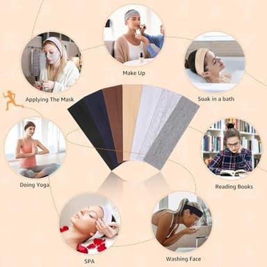 Headbands for Women, Stretchy Non Slip Soft Cotton Cloth Hair Bands for Sports, Workout, Yoga and Running, 7pcs - Image 7