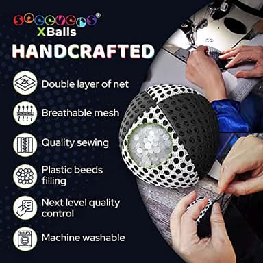 speevers Juggling Balls for Beginners and Professionals Set of 3, Juggling Bean Bags 14 Colors Available, 2 Layers of Net and Carry Case, Original Xballs Juggling Balls (Black - White, 4.2 oz) - Image 4