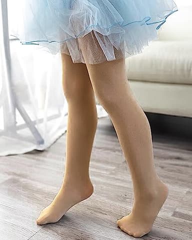 Stelle Girls Ballet Dance Students School Footed Tight (Toddler/Little Kid/Big Kid)(Tan,8-10 Years) - Image 4