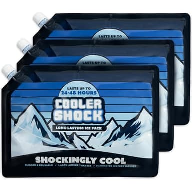 Cooler Shock Reusable Ice Packs for Cooler, 14"x10" - Long Lasting Cold Freezer Packs for Coolers and Lunch Boxes - Cooler Ice Packs for Camping Gear, Fishing, Road Trips, Beach Must Haves - Image 1