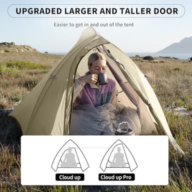 Naturehike Cloud up Pro 2 Person Tent, Double Layer Waterproof Two Person Tent,Ultralight 2 Person Backpacking Tent with Footprint - Image 4