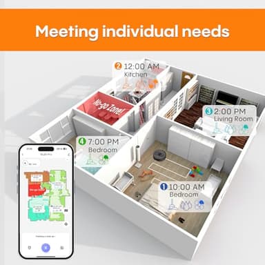 eitton Robot Vacuum and Mop Self-Emptying, 5000Pa Robotic Vacuums, 60 Days Hands-Free, 3-in-1 LiDAR Robot Vacuum Cleaner,No-Go Zones,Perfect for Carpets, Hard Floors, and Pet Hair - Image 7