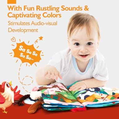hahaland Baby Books 0-6 Months,Infant Tummy Time Toy Sensory Toys 6 to 12 Months Touch Feel Book Gifts for Boy Girl 0-3 Month Learning Toy Baby Christmas Birthday Gifts Stocking Stuffers (Single) - Image 3