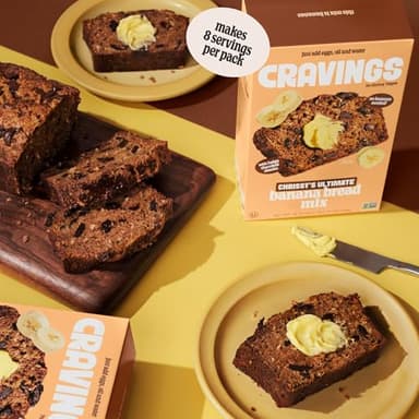 Cravings by Chrissy Teigen Ultimate Banana Bread Mix, Fast and Easy No bananas needed Only 03 Ingredients Eggs, Oil and Water, 18.75 oz (Pack of 3) - Image 5
