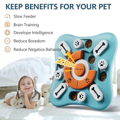 FOXMM Interactive Dog Treat Puzzle Toys for IQ Training & Mental Stimulating,Fun Slow Feeder,Large Medium Small Dogs Enrichment Toys with Squeak Design - Image 2