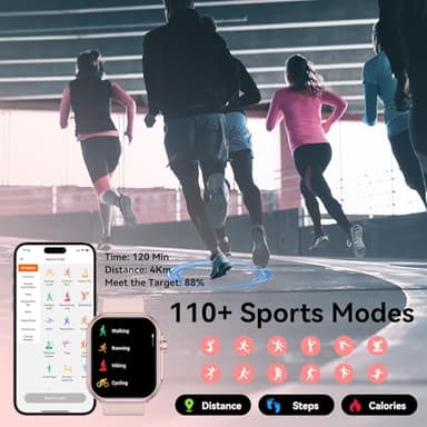 Smart Watch for Men Women, 1000 mAh 100 Day Battery Life, 1.85" Fitness Tracker with Call Function, 110+ Sport Modes, Heart Rate, Sleep Monitor Fitness Watch, IP68 Waterproof, Compatible iOS Android - Image 5
