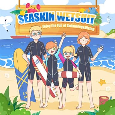 Seaskin Kids Wetsuit for Boys Toddlers, 2mm Front Zipper Shorty Wetsuits, Neoprene Thermal Swimsuits for Diving Surfing Swim Lessons Size 4 - Image 6