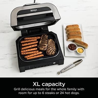Ninja DG551 Foodi Smart XL 6-in-1 Indoor Grill with Air Fry, Roast, Bake, Broil, & Dehydrate, Foodi Smart Thermometer, 2nd Generation, Black/Silver - Image 5