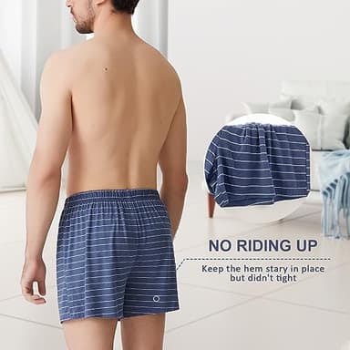 BAMBOO COOL Mens Boxers Short Classic Fit Soft Casual Underwear Loose Comfortable Breathable Boxer Shorts for Men (5 Pack), Medium - Image 5