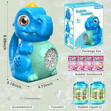 Dinosaur Bubble Machine Toys for Toddlers: Battery-Operated Bubble Maker with Bubble Solution for Kids - Perfect for Outdoor Parties, Yard Fun - Idea Kids Gift for Easter Christmas Birthday - Image 8