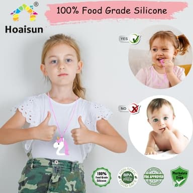 Chew Necklaces for Sensory Girls, Chewy Necklace Sensory Toys for Kids with Autism, ADHD,SPD, Chewing, Teething or Special Needs, Oral Sensory Chew Toys for Kids Adult Reduce Anxiety Fidgeting - Image 2