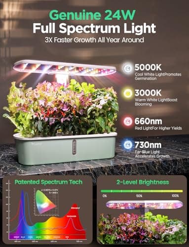 LetPot LPH-Air Hydroponics Growing System Kits, APP & WiFi Controlled Smart Indoor Garden with 24W Grow Light Full Spectrum, 10 Pods Planter Indoor Gardening for Gifts, Kitchen, Vegetable (Green) - Image 4