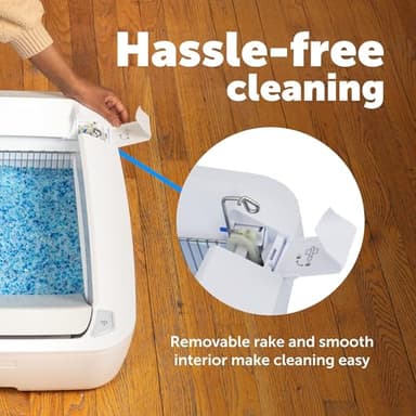 PetSafe ScoopFree Crystal Pro Automatic Self Cleaning Cat Litter Box System – Enclosed Front-Entry – Advanced Odor Control – Includes 1 Disposable Crystal Litter Tray – White (PAL00-18017) - Image 7