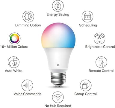 Kasa Smart Light Bulbs, Full Color Changing Dimmable Smart WiFi Bulbs Compatible with Alexa and Google Home, A19, 9W 800 Lumens,2.4Ghz only, No Hub Required, 4 Count (Pack of 1), Multicolor (KL125P4) - Image 3