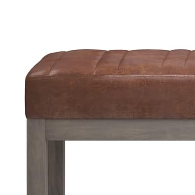 SIMPLIHOME Casey 48 inch Wide Contemporary Rectangle Ottoman Bench in Distressed Saddle Brown Vegan Faux Leather, Assembled, For the Living Room and Bedroom - Image 5