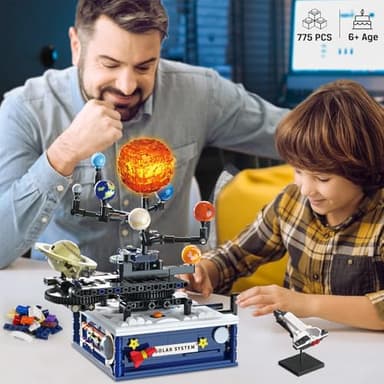 Solar System Building Sets with Light - Rotatable Space Exploration Building Toys with 9 Planets & Rocket Sets Science Astronomy Educational Gifts for Boys Girls Age 6+ Years Old Kids(775 PCS) - Image 3