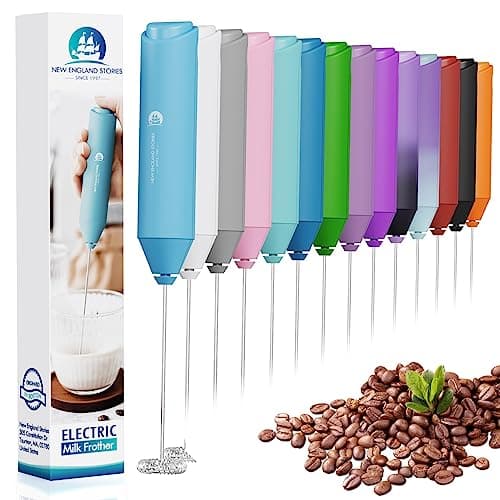 Powerful Milk Frother Handheld Foam Maker, Mini Whisk Drink Mixer for Coffee, Cappuccino, Latte, Matcha, Hot Chocolate, No Stand, Sky Blue - Image 1
