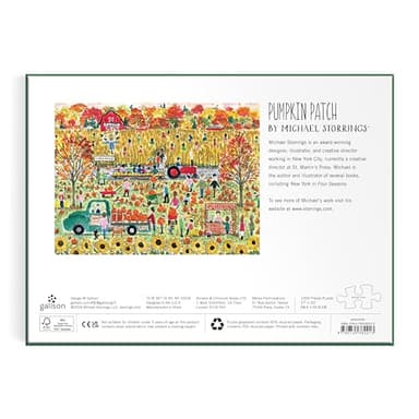 Galison Pumpkin Patch – 1000 Piece Michael Storrings Jigsaw Puzzle Featuring Beautiful Artwork of A Pumpkin Patch During A Fall Day - Image 4