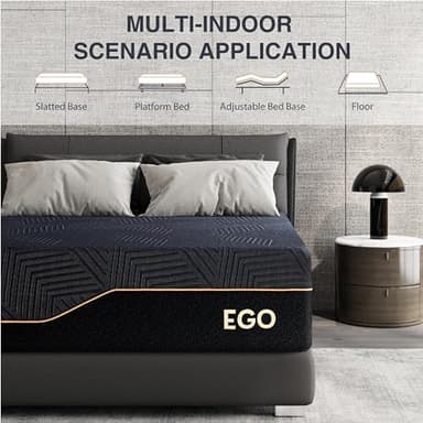 Dyonery Firm Queen 14 Inch Memory Foam Mattress in a Box, Cooling Knit Fabric Cover, Copper Memory Foam, Made in The USA of US Foam, CertiPUR-US Certified, 80”x60”, Black - Image 7