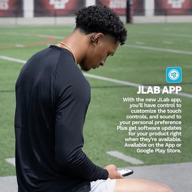 JLab Flex Open Earbuds, Clip-on Cuff Design, Wireless Open-Ear Audio Freedom Effortless Fit, Safe Listening, Bluetooth Multipoint, Customize with The App, Black - Image 6