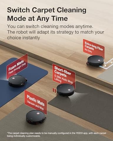 Yeedi S14 Plus Robot Vacuum and Mop, 18,000Pa Suction, OZMO Roller Mopping, ZeroTangle 2.0, TruEdge 3D Sensor, All-in-One Station with Auto Hot Water Washing & Self-Drying, Black - Image 8