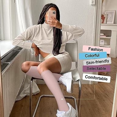 Iseasoo 4 Pairs Compression Socks for Women Circulation-Best Support for Nurses,Running,Athletic,Travel S-M - Image 4