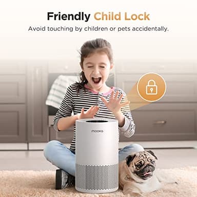 Air Purifiers for Home Large Rooms up to 1200ft², MOOKA H13 True HEPA Air Purifier for Bedroom Pets with Fragrance Sponge, Timer, Air Filter Cleaner for Smoke, Odor, Dander, Pollen (White) - Image 9
