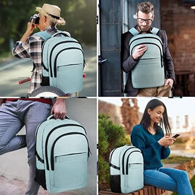 Lapsouno Extra Large Backpack, Travel Laptop Backpack, Carry on Backpack, Sturdy 17 Inch TSA Friendly with USB Port, Water Resistant College School Computer Bag Gifts for Men Women, Lake Green - Image 7
