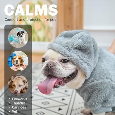 SCENEREAL Fleece Dog Sweater Hoodie for Small Medium Large Dogs, Fuzzy Warm Dog Sweatshirt with Pocket, Girl Boy Dog Clothes for Winter/Fall, Designer Cute Male/Female Dog Clothes with Leash Hole - Image 5