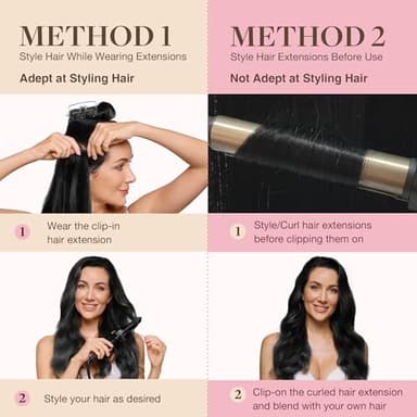 GOO GOO Clip in Hair Extensions Real Human Hair, Remy Human Hair Extensions Clip ins for Women, Natural Human Hair, 20inch 110g 7Pcs, 2 Dark Brown - Image 7