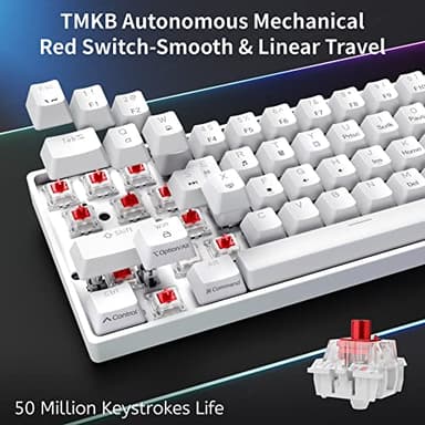 DIERYA 60% Mechanical Keyboard, DK61se Wired Gaming Keyboard with Red Switches, LED Backlit Ultra-Compact 61 Keys Mini Office Keyboard for Windows Laptop PC Gamer Typist（White） - Image 3