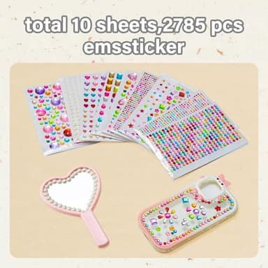 2774PCS Gem Stickers, Self Adhesive Gems for Crafts, Acrylic Bling Heart Sticker, Jewel Stickers Crafts self Adhesive, Assorted Shapes Jewels Rhinestones Sticker, Craft Supplies for Kids - Image 4