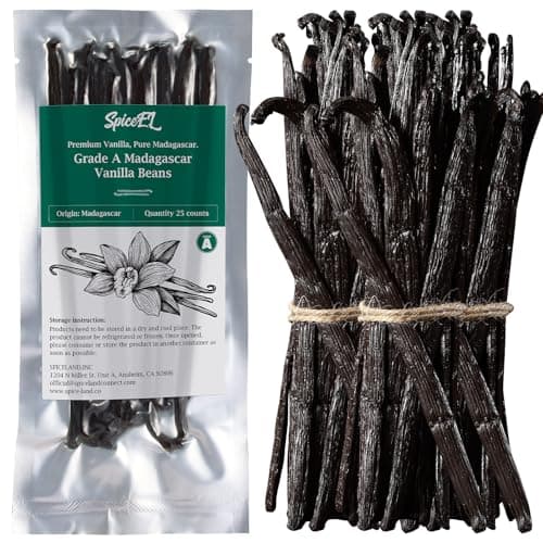 SPICEEL Madagascar Vanilla Beans Grade A Vanilla Pods for Making Extract, Whole 5" - 7" Vanilla Beans for Baking, 25 Counts - Image 1