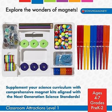Dowling Magnets Classroom Attractions Comprehensive Magnet Lab: Level 1, Grades PreK-2 (Ages 4-7). Classroom Magnets/Science Kit/STEM Kit/Kids Magnets for Classroom/Science Experiments. Item 731301. - Image 3