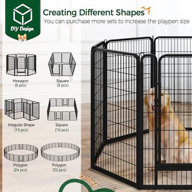 Yaheetech Dog Playpen Outdoor, 40 inch 16 Panels Dog Pen Indoor Heavy Duty Puppy Exercise Pen Metal Pet Fence for RV Camping/Yard/Garden - Image 5