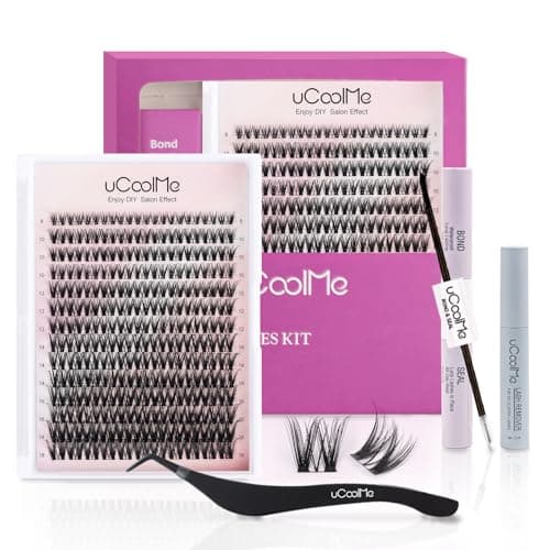 Flora Lash Clusters Kit 8-18mm Hybrid Volume Wispy Eyelash Clusters D Curl - WideSpan DIY Eyelash Extension Kit Spiky Cat Eye Lashes Individual Fake Eyelashes Clusters Kit 0.05mm Ultra-Thin Black Band - Image 1